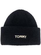 Tommy Hilfiger Knitted Beanie Hat - Blue
