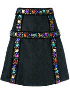Dolce & Gabbana Jacquard Skirt, Women's, Size: 42, Black, Silk/acrylic/polyester/glass