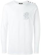 Balmain Lion Emblem T-shirt, Men's, Size: Large, White, Cotton