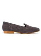 Blue Bird Shoes Perforated Suede Loafers - Grey