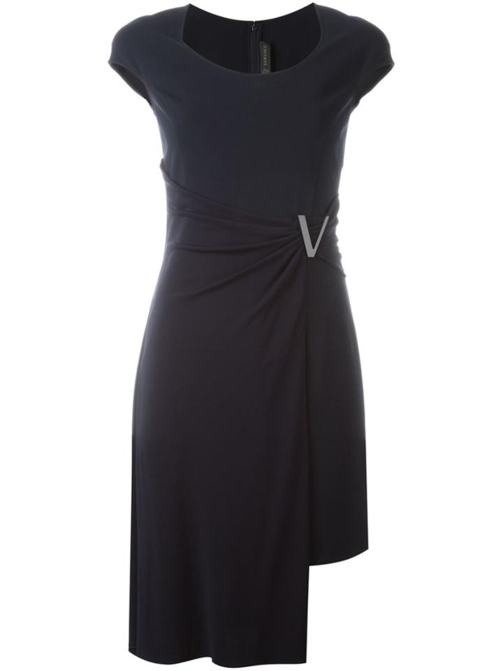 Versace Gathered Asymmetric Dress - Blue