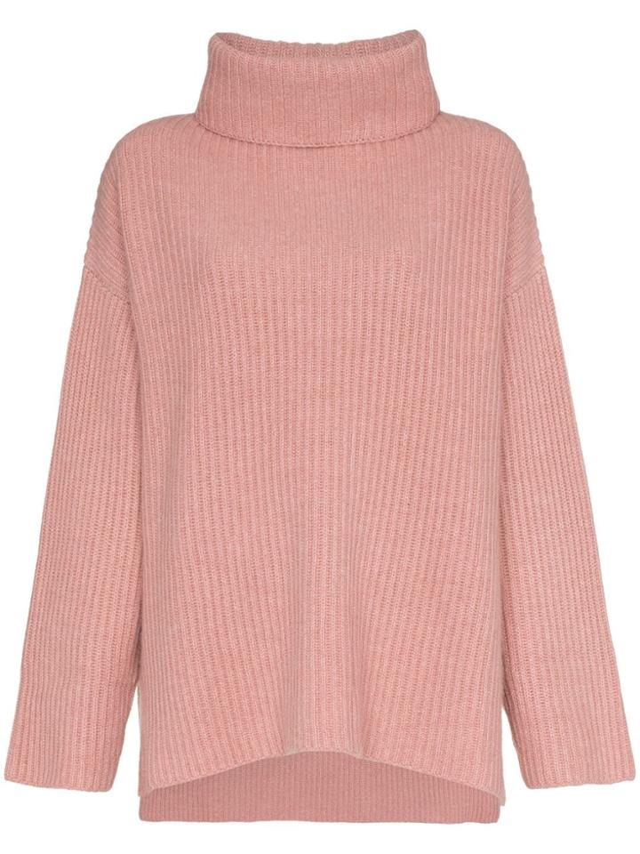 Le Kasha Lisbon Ribbed Turtleneck Cashmere Jumper - Pink