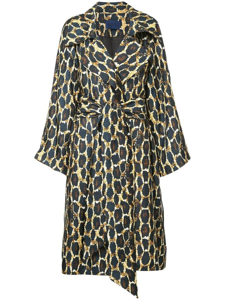 Sharon Wauchob Printed Wide Collar Trench Coat - Multicolour