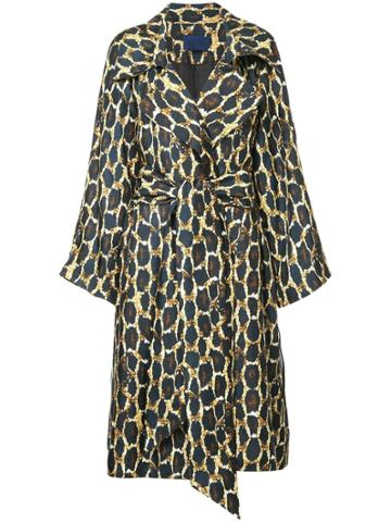 Sharon Wauchob Printed Wide Collar Trench Coat - Multicolour