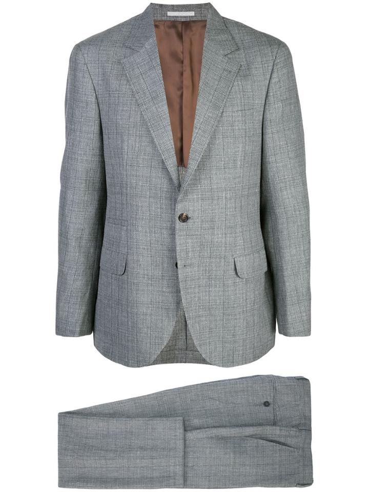 Brunello Cucinelli Micro-check Suit - Green