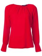 Derek Lam Long Sleeve Blouse, Women's, Size: 46, Red, Silk