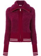 Miu Miu Knitted Zip Jacket - Pink & Purple