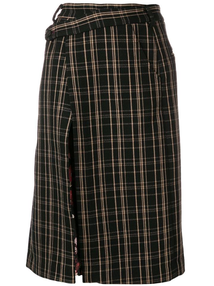 Snow Xue Gao Contrasting Panels Skirt - Black