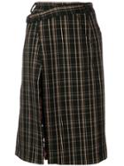 Snow Xue Gao Contrasting Panels Skirt - Black