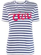 Être Cécile Striped Logo T-shirt - Blue