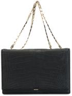 Victoria Beckham Crocodile Effect Shoulder Bag - Black