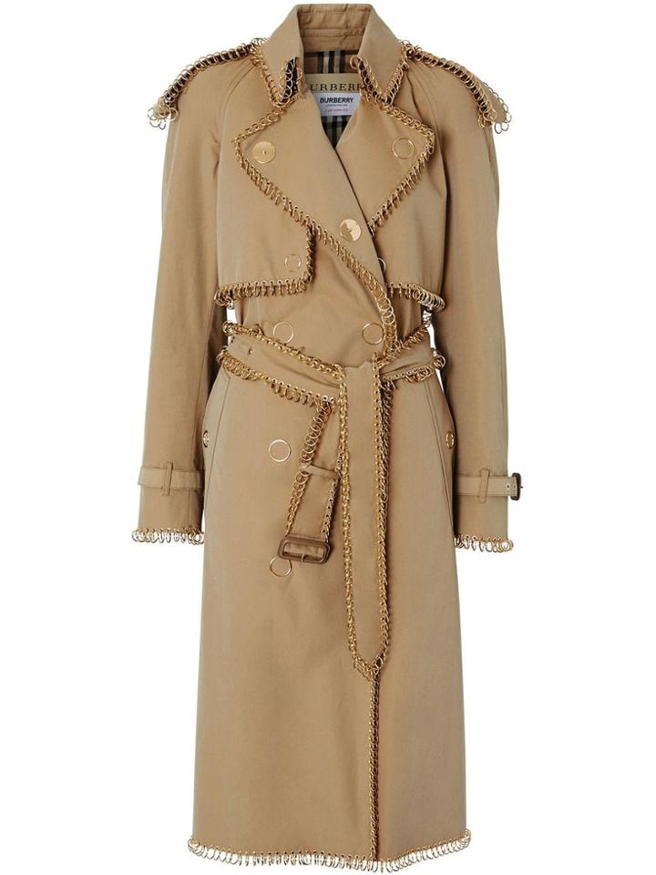 Burberry Ring Pierced Gabardine Trench Coat - Neutrals