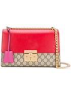 Gucci Padlock Gg Supreme Shoulder Bag, Women's, Red, Leather/canvas/microfibre