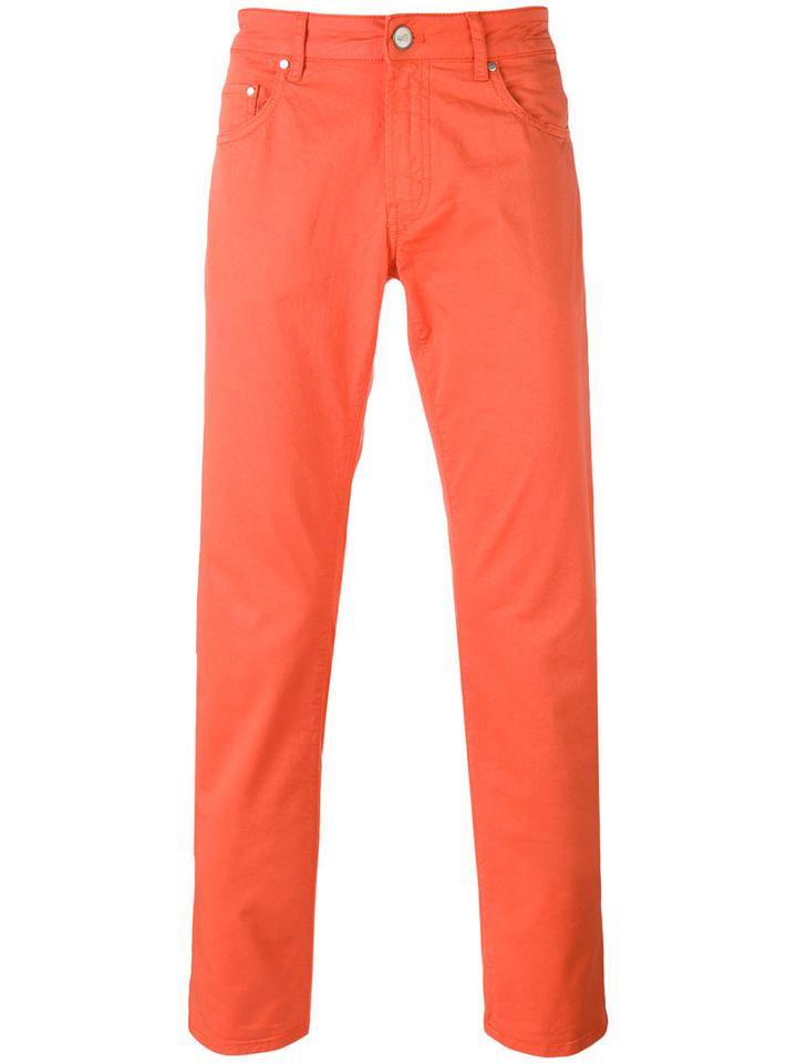 Pt05 - Classic Chino Trousers - Men - Cotton/spandex/elastane - 38, Yellow/orange, Cotton/spandex/elastane