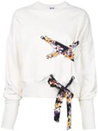 Msgm Lace Detail Sweatshirt, Women's, Size: Xl, White, Cotton