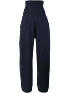 Stella Mccartney High-high Waisted Ribbed Trousers - Blue