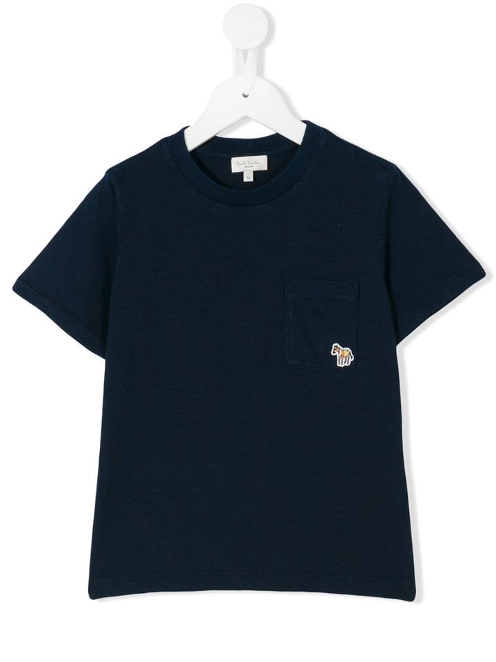 Paul Smith Junior - Logo Embroidered T-shirt - Kids - Cotton - 4 Yrs, Blue