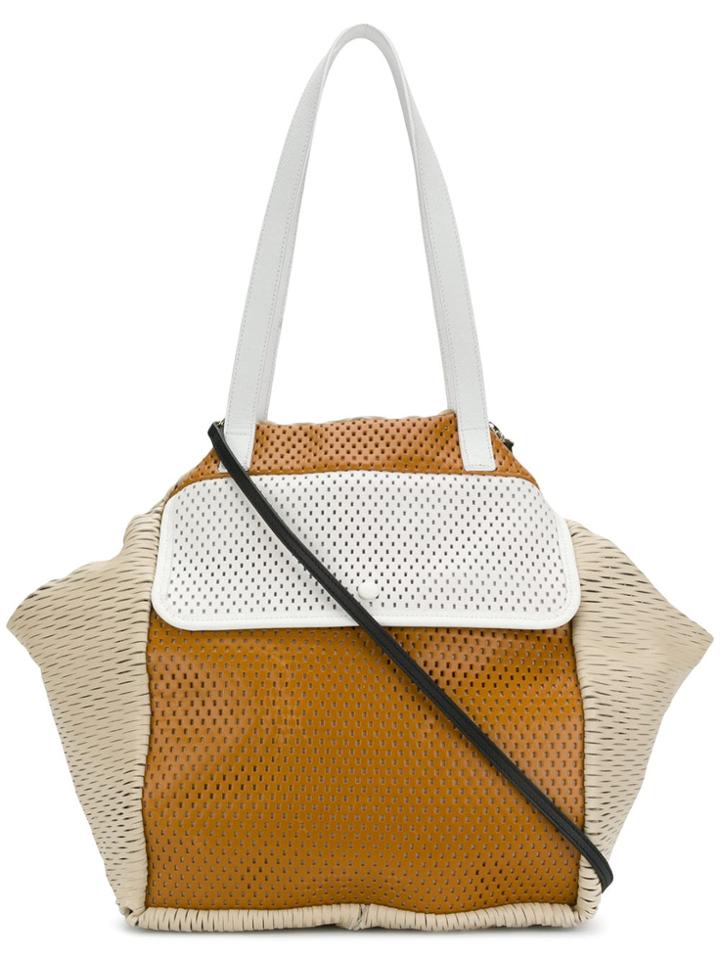 Carmina Campus Colour-block Tote - Neutrals