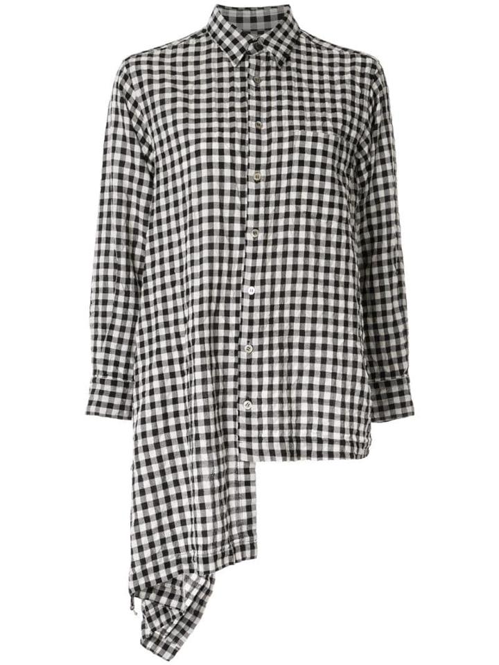 Comme Des Garçons Pre-owned Gingham Check Wrap Skirt - Black