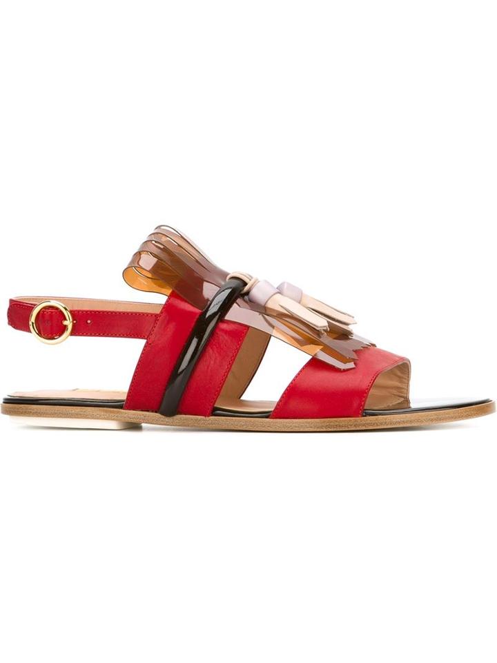 Rupert Sanderson Embellished Gold-tone Buckled Sandals