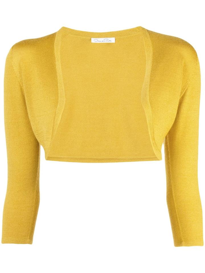 Oscar De La Renta Cropped Cardigan - Yellow
