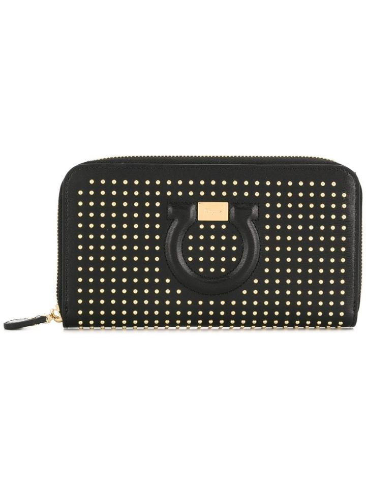 Salvatore Ferragamo Gancini Stud Wallet - Black