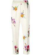 Etro Floral Print Cropped Trousers, Size: 42, Nude/neutrals, Viscose