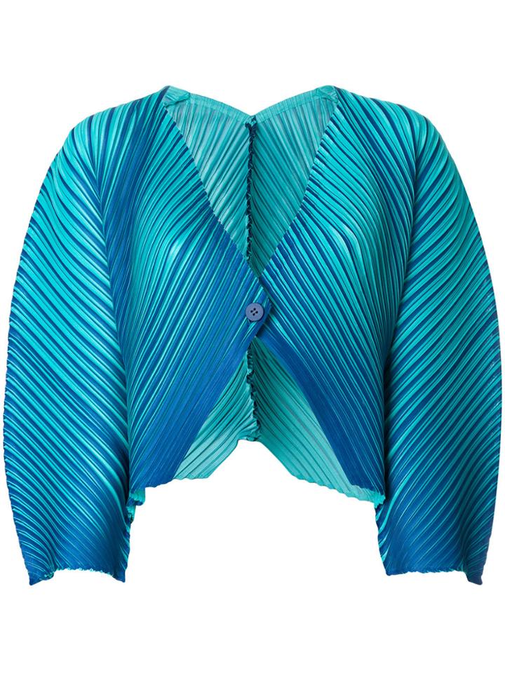 Pleats Please By Issey Miyake Gradient Effect Pleated Jacket - Blue