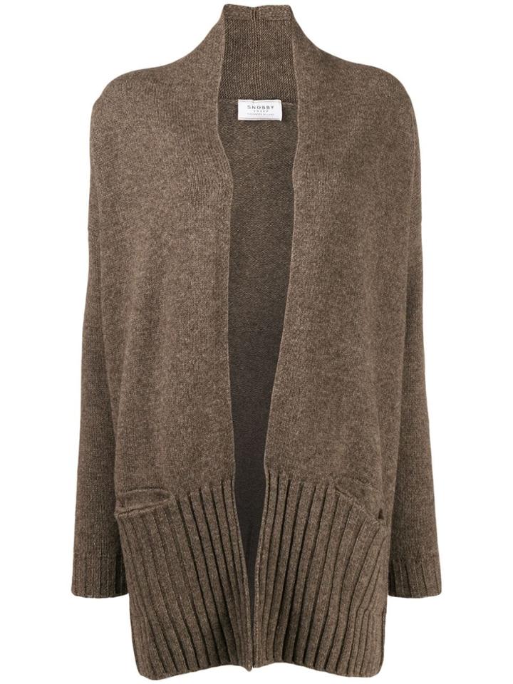 Snobby Sheep Open Front Cardigan - Brown