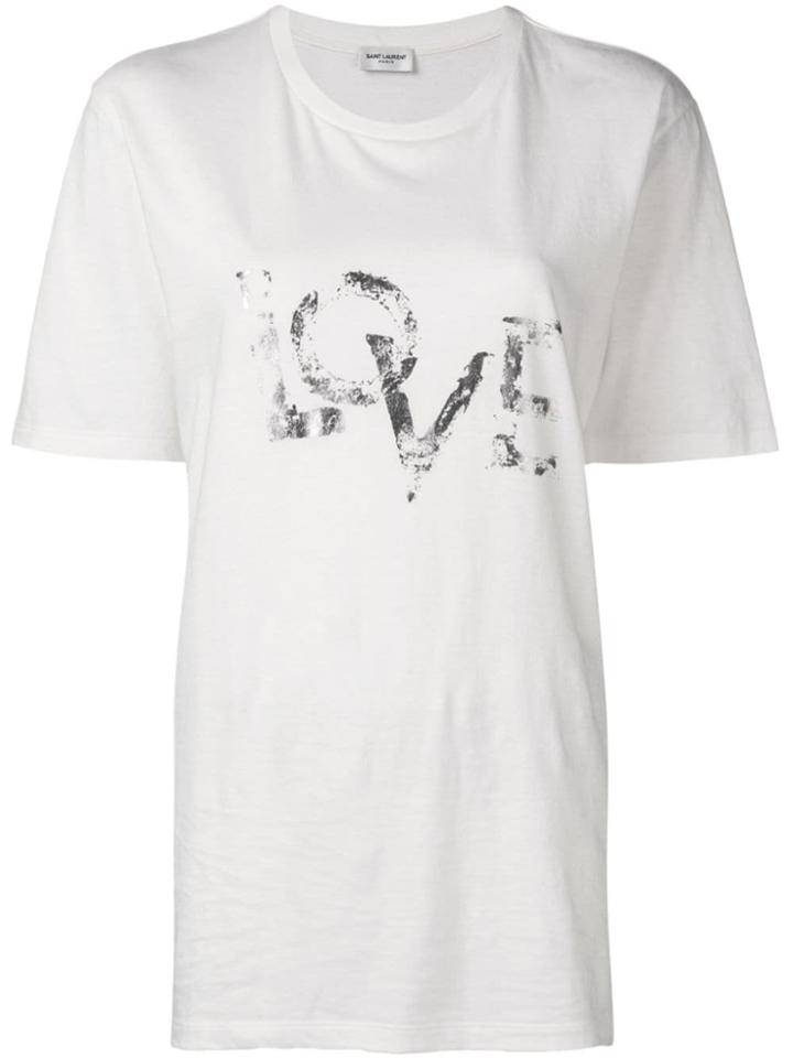 Saint Laurent Faded Love Printed T-shirt - White