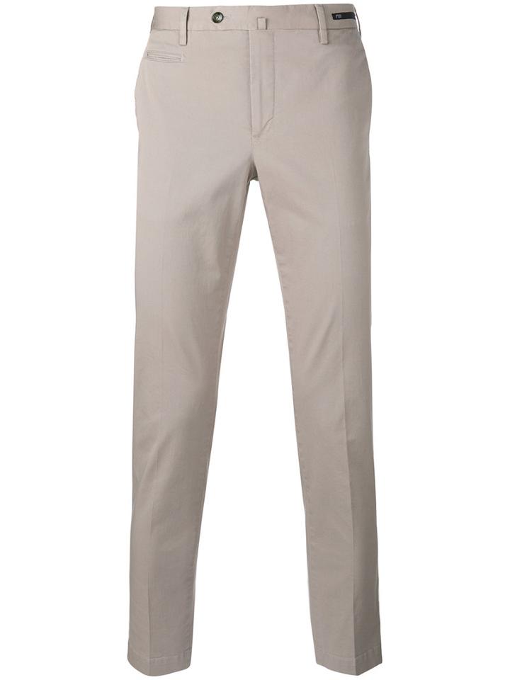 Pt01 Cropped Skinny Trousers, Men's, Size: 54, Nude/neutrals, Cotton/spandex/elastane