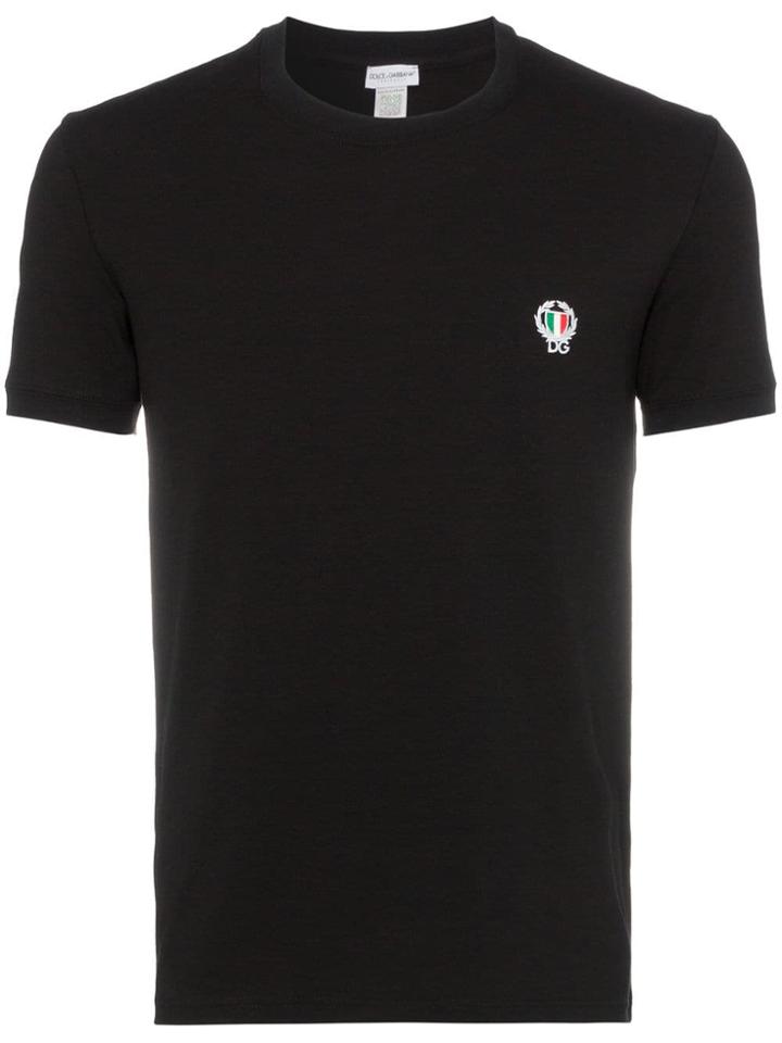 Dolce & Gabbana Underwear Logo Patch Cotton T-shirt - Black