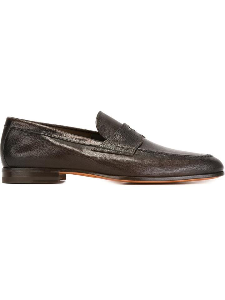 Santoni Penny Loafers, Men's, Size: 8, Brown, Leather