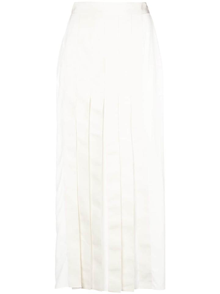 Ports 1961 Pleated Flared Midi Skirt - White