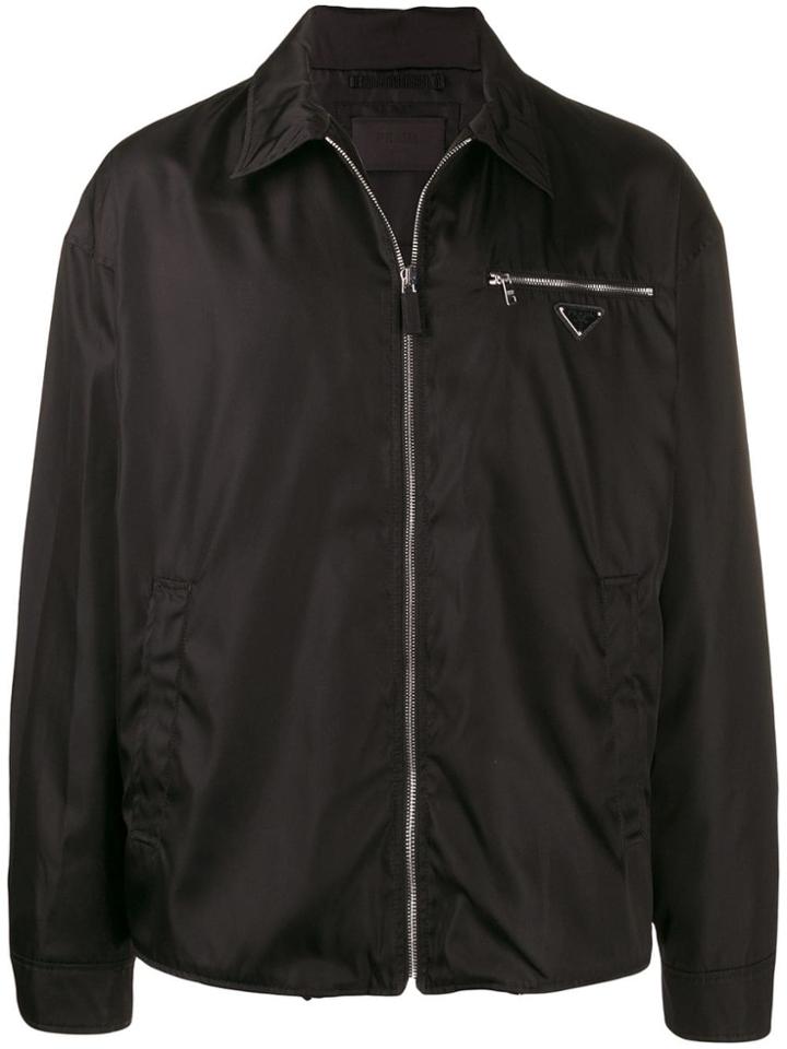 Prada Logo Plaque Lightweight Jacket - Black