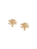 Mulberry Logo Tree Stud Earrings - Gold