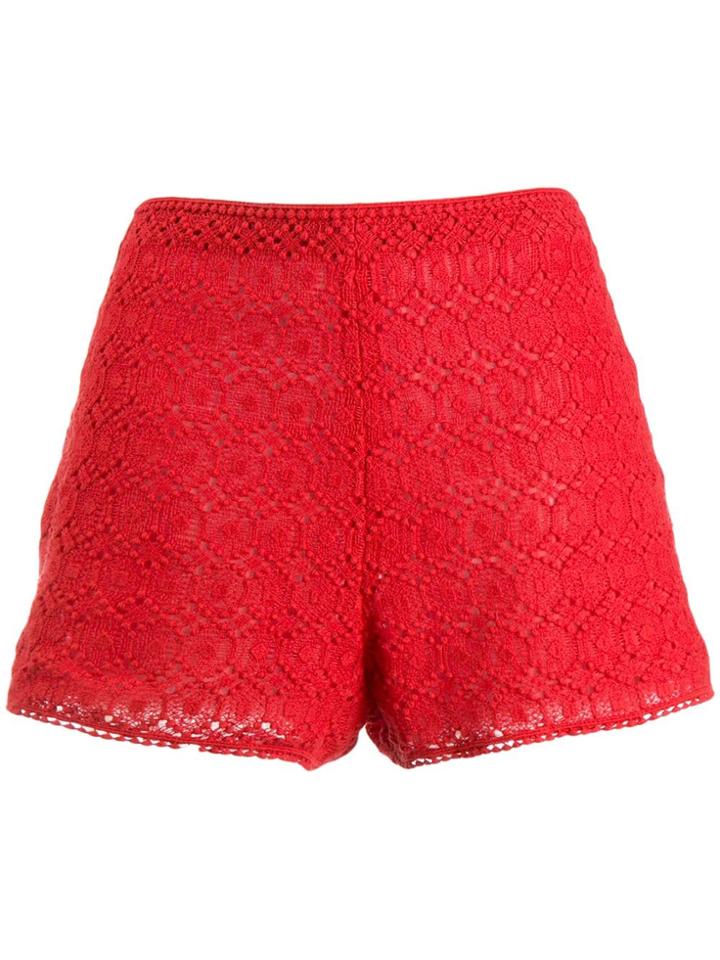 Philosophy Di Lorenzo Serafini Crochet Shorts - Red