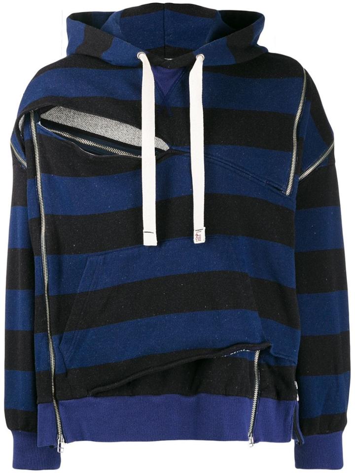 Facetasm Asymmetric Zip Hoodie - Black