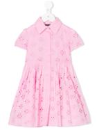 Oscar De La Renta Kids - Perforated Detail Dress - Kids - Cotton - 4 Yrs, Pink/purple