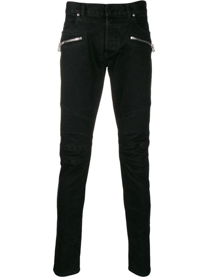 Balmain Slim Fit Panelled Jeans - Black
