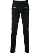 Balmain Slim Fit Panelled Jeans - Black