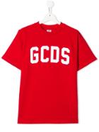 Gcds Kids Teen Logo Print T-shirt - Red