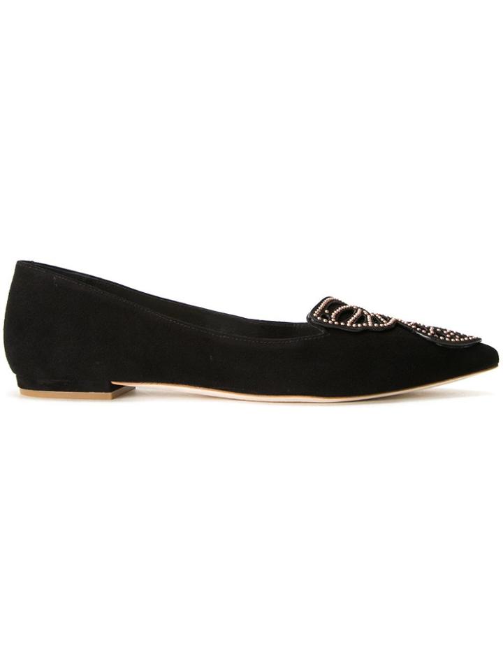 Sophia Webster Bibi Studded Butterfly Ballerinas - Black