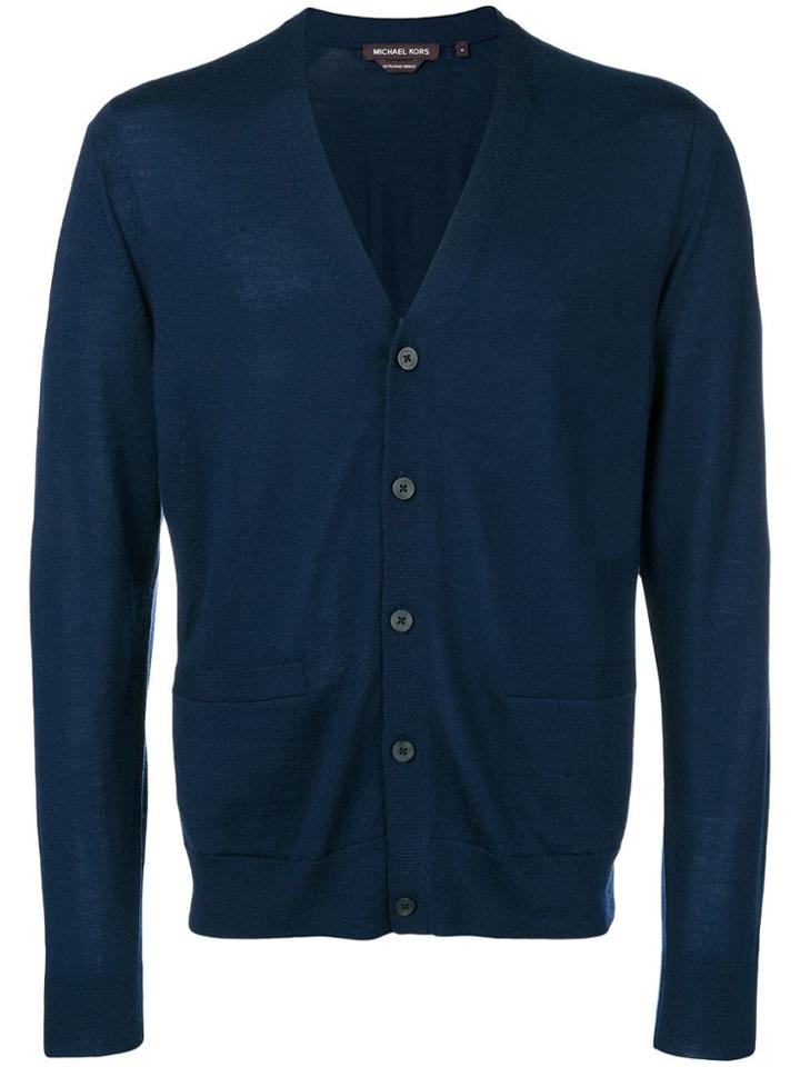 Michael Michael Kors V-neck Buttoned Cardigan - Blue