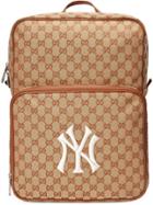 Gucci Medium Backpack With Ny Yankees&trade; Patch - Brown