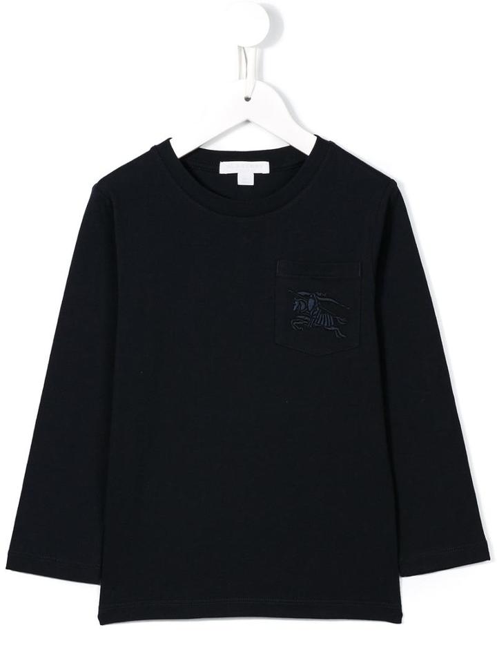 Burberry Kids Knight Chest Pocket T-shirt, Boy's, Size: 10 Yrs, Blue