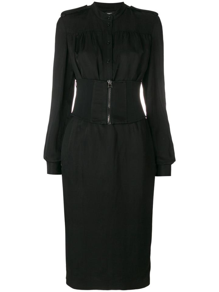 Tom Ford Corset Waist Midi Dress - Black