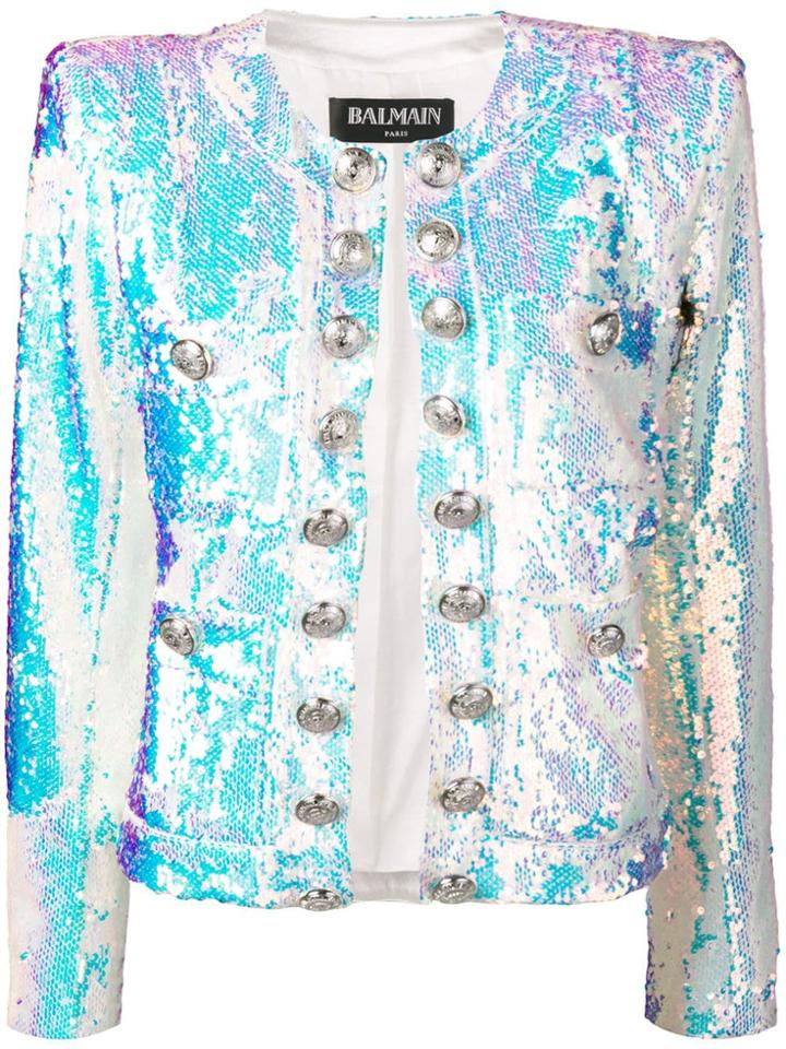 Balmain Sequins Jacket - White