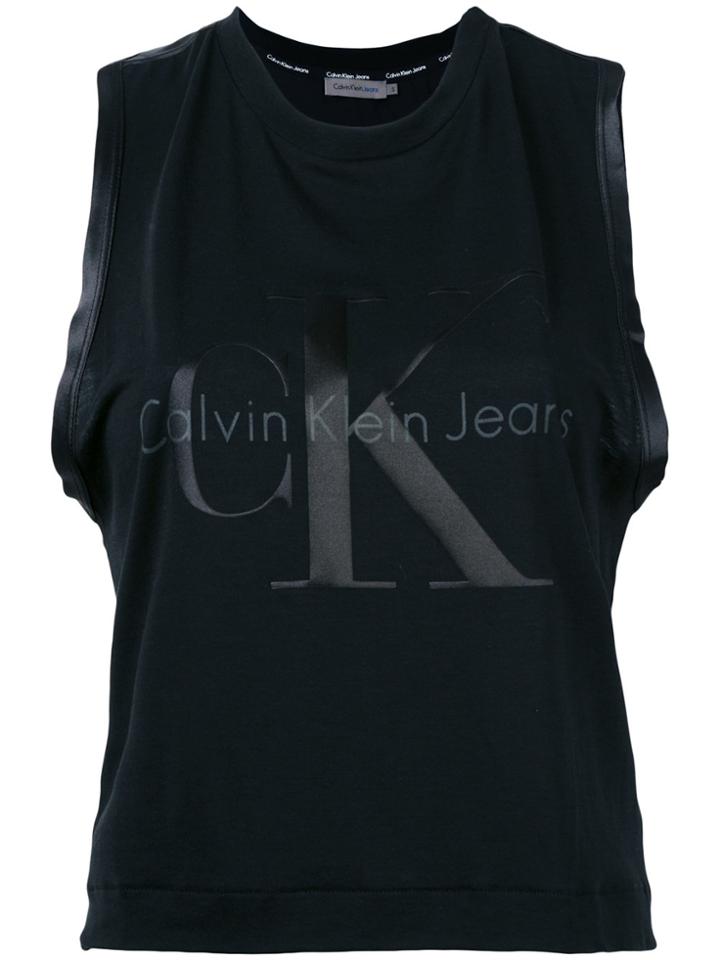 Ck Jeans Logo Print Tank Top - Black