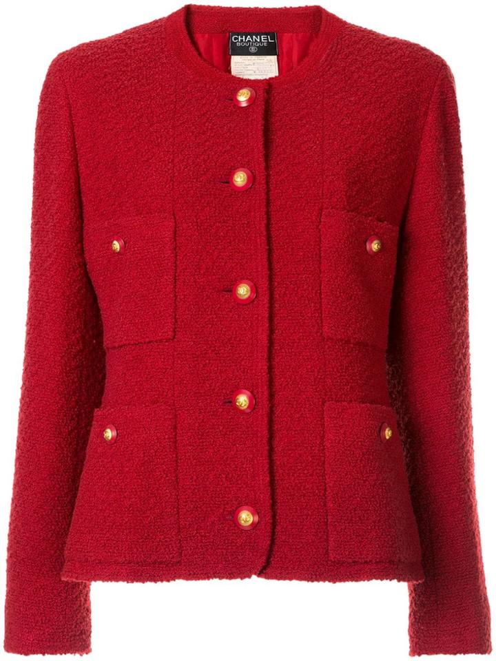 Chanel Pre-owned 1993 Tweed Jacket - Red